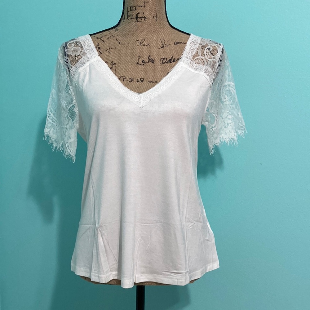 Short Sleeve Lace T-Shirt - S NIP